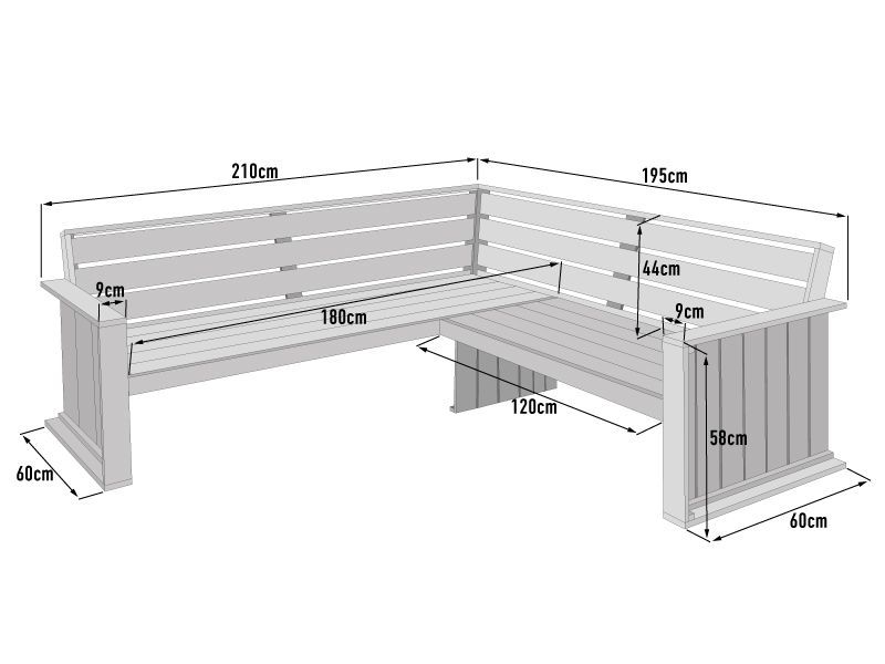 Cecina Corner Bench | November Offers-Garden Furniture Centre-MidInstock,instock,MidRange,Outdoor Furniture,Benches,Sale,Monthly Offers-{collection_title}