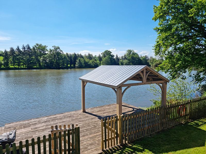 Cedar Gazebo 4.2m x 3.6m | FSC® Certified | Ex-Display Goodwood Revival-Garden Furniture Centre-HighRange,Free Standing,Cedar Wood Gazebo,Gazebos,Wooden Gazebos Gazebos,FSC®,Wooden Gazebos,Sale,Trade Show ExDis,Ex-Display-{collection_title}