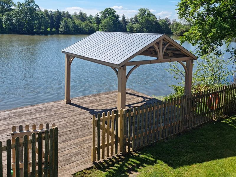 Cedar Gazebo 4.2m x 3.6m | FSC® Certified | Ex-Display Goodwood Revival-Garden Furniture Centre-HighRange,Free Standing,Cedar Wood Gazebo,Gazebos,Wooden Gazebos Gazebos,FSC®,Wooden Gazebos,Sale,Trade Show ExDis,Ex-Display-{collection_title}