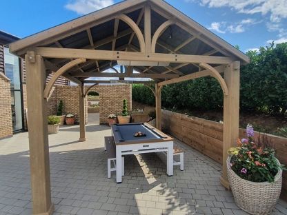 Outdoor Games Diner Table - Tan & White