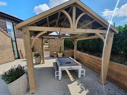 Outdoor Games Diner Table - Tan & White