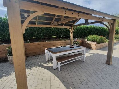 Outdoor Games Diner Table - Tan & White
