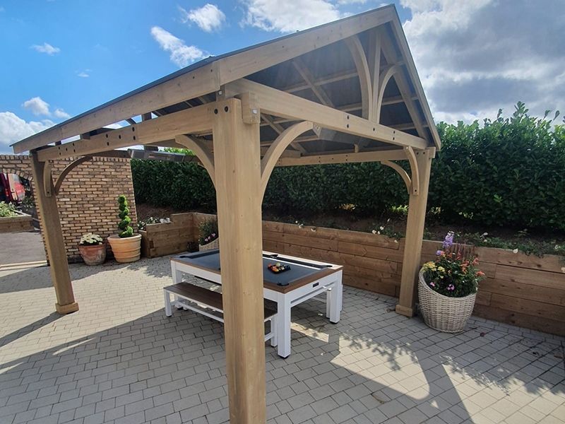 Cedar Gazebo 4.2m x 3.6m | FSC® Certified | Ex-Display Goodwood Revival-Garden Furniture Centre-HighRange,Free Standing,Cedar Wood Gazebo,Gazebos,Wooden Gazebos Gazebos,FSC®,Wooden Gazebos,Sale,Trade Show ExDis,Ex-Display-{collection_title}