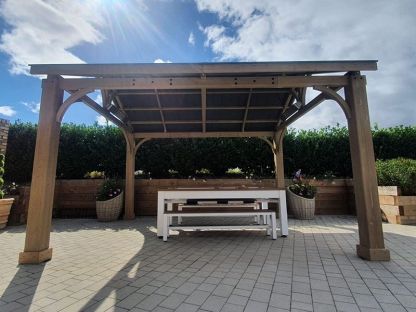 Outdoor Games Diner Table - Tan & White