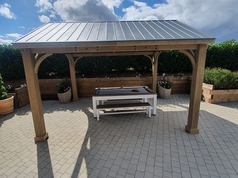 Outdoor Games Diner Table - Tan & White