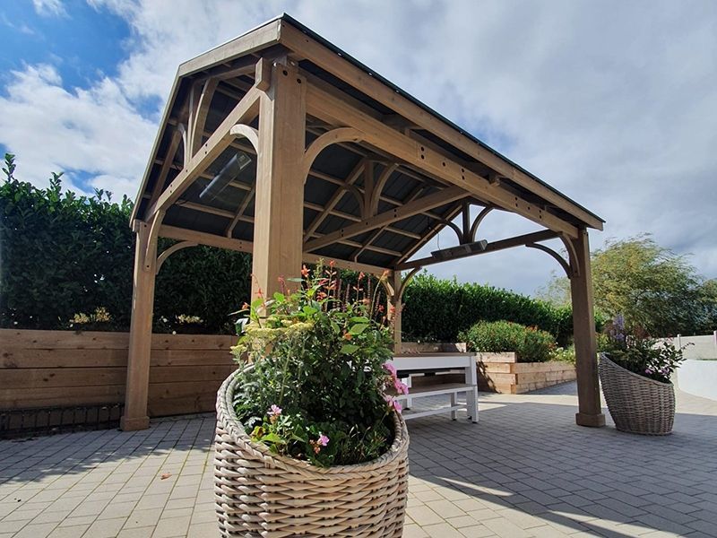 Cedar Gazebo 4.2m x 3.6m | FSC® Certified | Ex-Display Goodwood Revival-Garden Furniture Centre-HighRange,Free Standing,Cedar Wood Gazebo,Gazebos,Wooden Gazebos Gazebos,FSC®,Wooden Gazebos,Sale,Trade Show ExDis,Ex-Display-{collection_title}