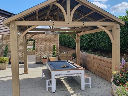 Outdoor Games Diner Table - Tan & White