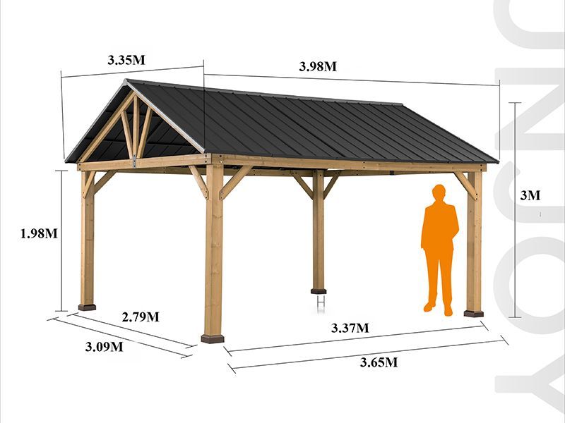 Cedar Hard Top Gazebo | 3.35M X 4M-Garden Furniture Centre-HighRange,Free Standing,Gazebos,Wooden Gazebos Gazebos,Wooden Gazebos-{collection_title}