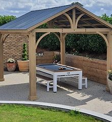 Outdoor Games Diner Table - Tan & White