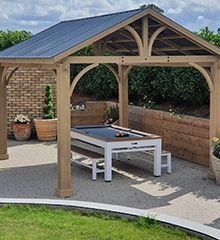Outdoor Games Diner Table - Tan & White