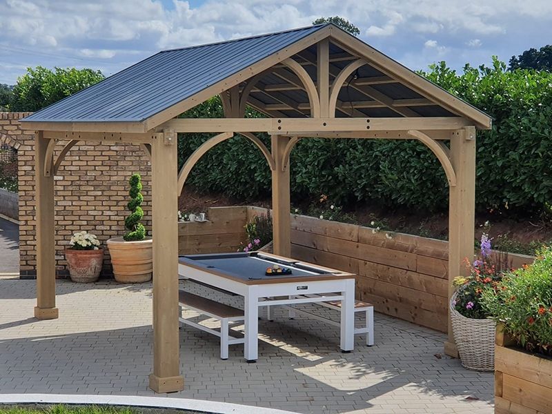 Cedar Gazebo 4.2m x 3.6m | FSC® Certified | Ex-Display Goodwood Revival-Garden Furniture Centre-HighRange,Free Standing,Cedar Wood Gazebo,Gazebos,Wooden Gazebos Gazebos,FSC®,Wooden Gazebos,Sale,Trade Show ExDis,Ex-Display-{collection_title}