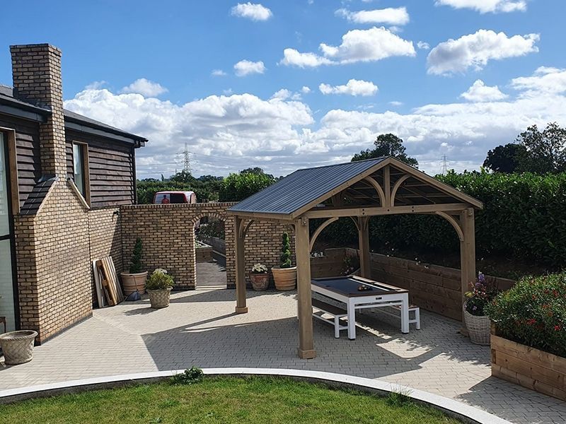 Cedar Gazebo 4.2m x 3.6m | FSC® Certified | Ex-Display Goodwood Revival-Garden Furniture Centre-HighRange,Free Standing,Cedar Wood Gazebo,Gazebos,Wooden Gazebos Gazebos,FSC®,Wooden Gazebos,Sale,Trade Show ExDis,Ex-Display-{collection_title}