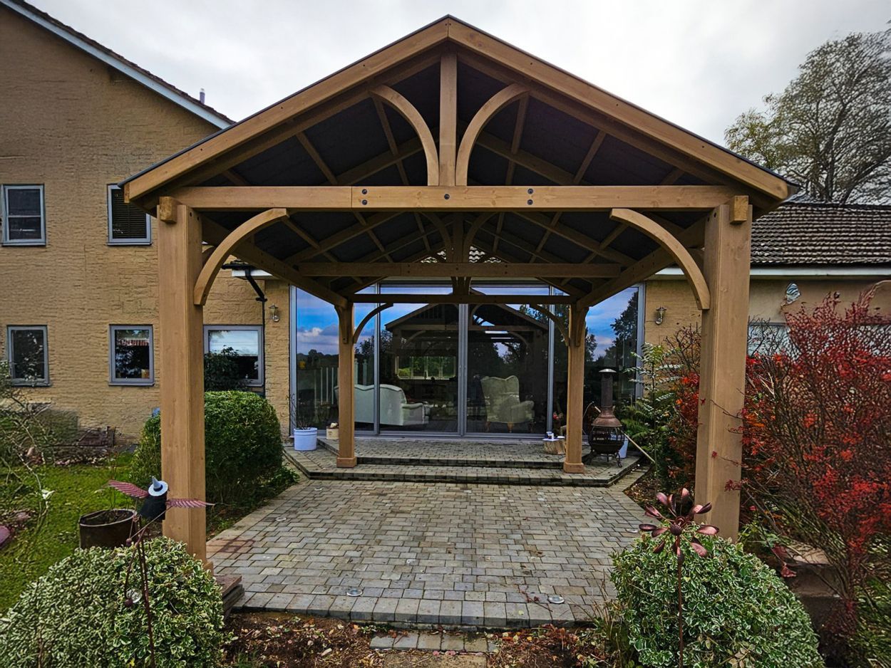 Cedar Gazebo 4.2m x 3.6m | FSC® Certified | Ex-Display Goodwood Revival-Garden Furniture Centre-HighRange,Free Standing,Cedar Wood Gazebo,Gazebos,Wooden Gazebos Gazebos,FSC®,Wooden Gazebos,Sale,Trade Show ExDis,Ex-Display-{collection_title}