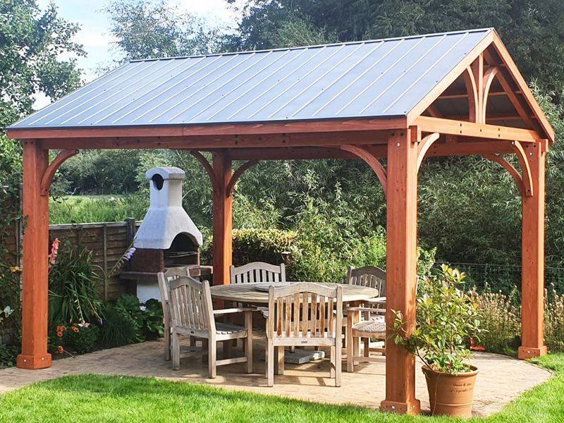 Cedar Gazebo 4.2m x 3.6m | FSC® Certified | Ex-Display Goodwood Revival-Garden Furniture Centre-HighRange,Free Standing,Cedar Wood Gazebo,Gazebos,Wooden Gazebos Gazebos,FSC®,Wooden Gazebos,Sale,Trade Show ExDis,Ex-Display-{collection_title}