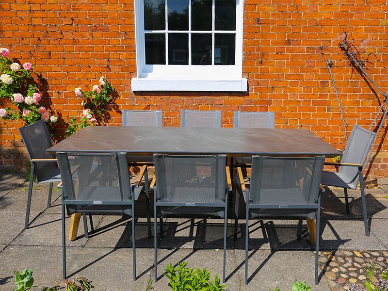 Ceramic 8 Chair Marbella Dining Set -Garden Furniture Centre-HighRange,Metal,Teak,Tables,Dining Set,Outdoor Furniture,Teak Garden Furniture,Metal Furniture,Life Range,Outdoor Dining-{collection_title}