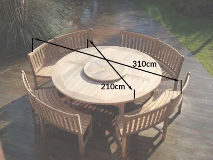 Chunky 2.1m Teak Table and Contour Benches | FSC® Certified