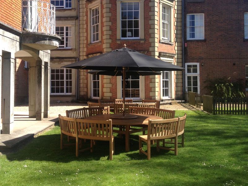 Chunky 2.1m Teak Table and Contour Benches | FSC® Certified-Garden Furniture Centre-HighRange,Tables,Teak,Benches,Outdoor Furniture,Teak Garden Furniture,FSC®,Outdoor Dining-{collection_title}