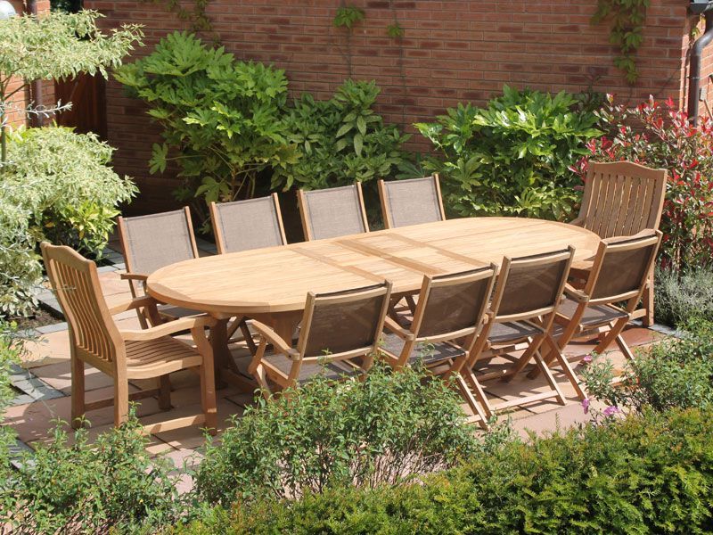 Chunky Oval Extending Teak Table | FSC® Certified