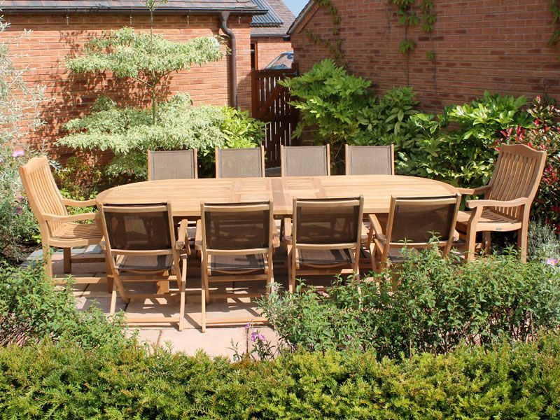 Chunky Oval Extending Teak Table | FSC® Certified