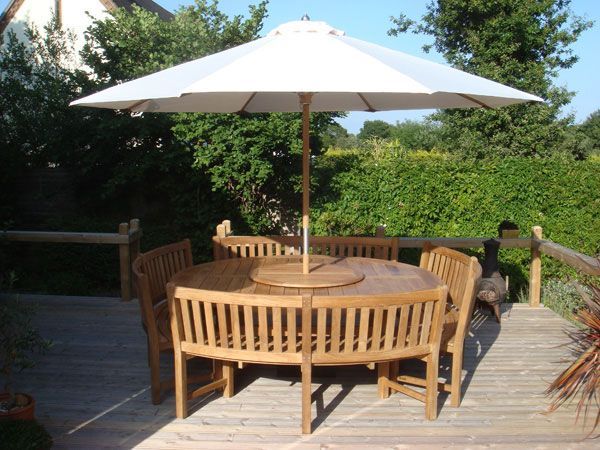 Chunky 2.1m Teak Table and Contour Benches | FSC® Certified