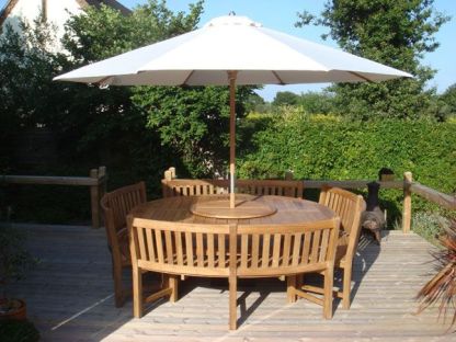 Chunky 2.1m Teak Table and Contour Benches | FSC® Certified
