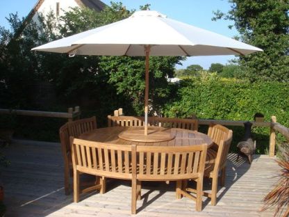 Chunky 2.1m Teak Table and Contour Benches | FSC® Certified