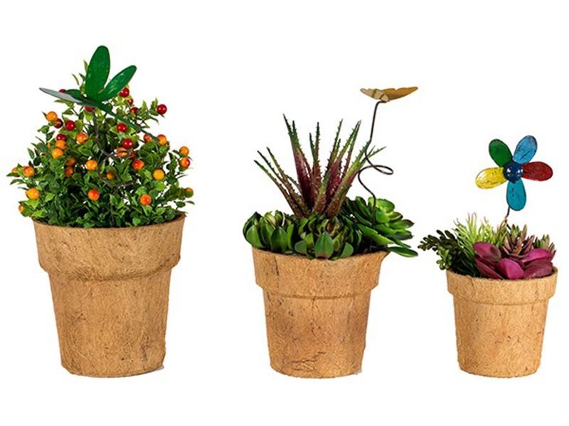 Cocopots Spring Time (Set Of Three)-Garden Furniture Centre-48Hour Dispatch,LowRange,Under 100,Ornaments,Accessories,Ranges,Think Outside Range,Garden Planters,Think Outside Range Ranges,Gifts,Ornaments Accessories,CocoPots-{collection_title}