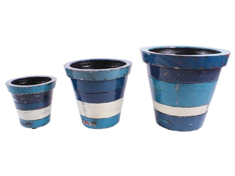 Collaroy Round Planters (Set Of Three)-Garden Furniture Centre-48Hour Dispatch,LowRange,Ornaments,Accessories,Metal Garden Ornaments,Garden Planters,Ornaments Accessories-{collection_title}