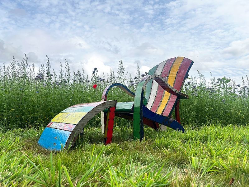 Coloured Throne Lounger-Garden Furniture Centre-MidInstock,instock,MidRange,Loungers & Daybeds,Metal Furniture,Upcycled Furniture,Ranges,Think Outside Range,Metal Garden Ornaments,Think Outside Range Ranges,Gifts,Metal,Metal Loungers-{collection_title}