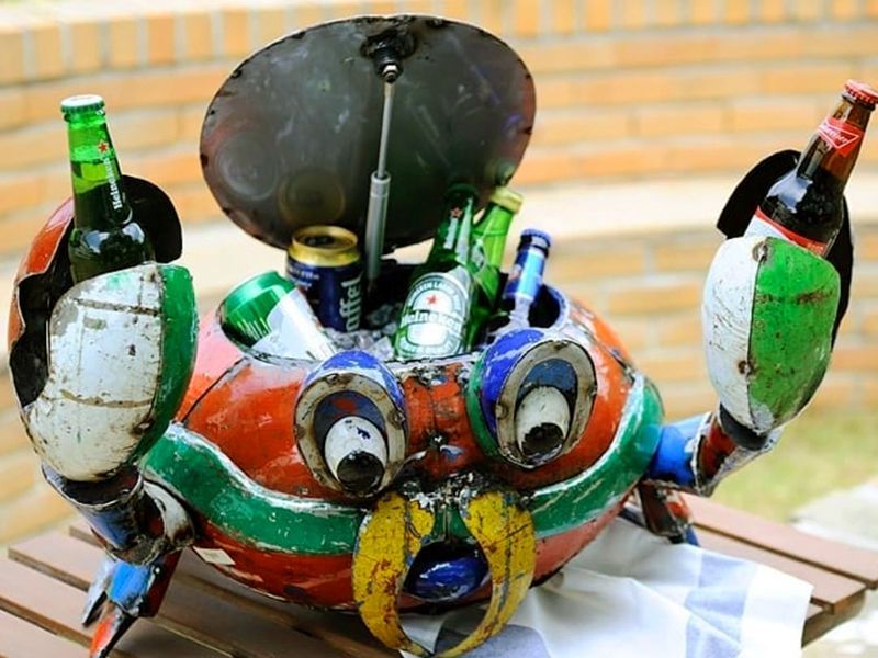 Conrad The Crab -Garden Furniture Centre-48Hour Dispatch,LowRange,Ornaments Accessories,Ornaments,Accessories,Ranges,Animal Garden Ornaments,Think Outside Range,Metal Garden Ornaments,Novelty Drinks Coolers,Think Outside Range Ranges-{collection_title}