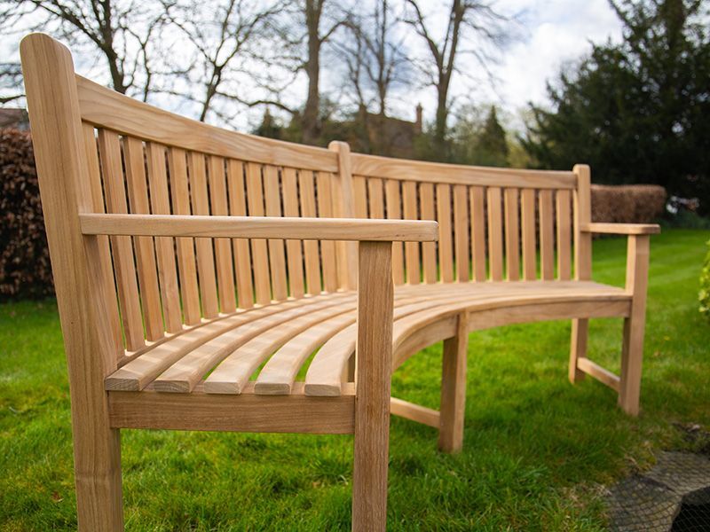 Contour Curved Bench | With Arms-Garden Furniture Centre-MidInstock,instock,MidRange,Benches,Teak Benches Benches,Curved Benches,Teak,Teak Benches-{collection_title}