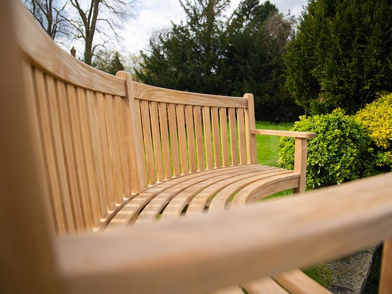 Contour Curved Bench | With Arms-Garden Furniture Centre-MidInstock,instock,MidRange,Benches,Teak Benches Benches,Curved Benches,Teak,Teak Benches-{collection_title}