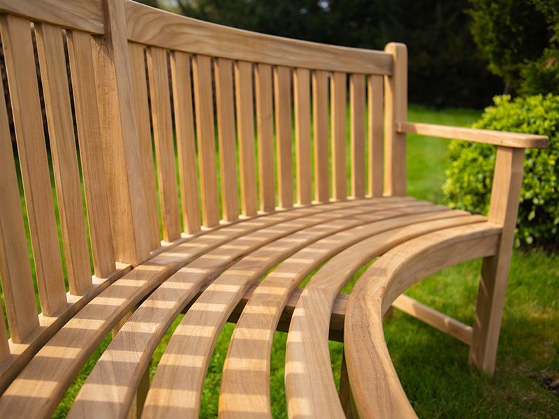 Contour Curved Bench | With Arms-Garden Furniture Centre-MidInstock,instock,MidRange,Benches,Teak Benches Benches,Curved Benches,Teak,Teak Benches-{collection_title}