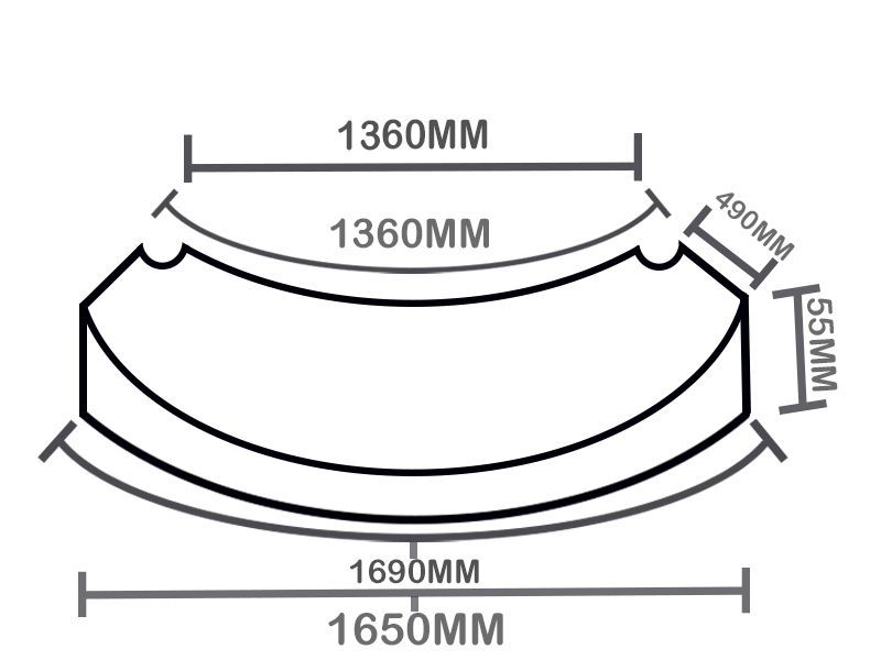 Contour Bench Cushion (With Arms)-Garden Furniture Centre-LowRange,Under 100,Accessories,Outdoor Cushions,Benches,Bench Accessories,Curved Benches,Cushions-{collection_title}
