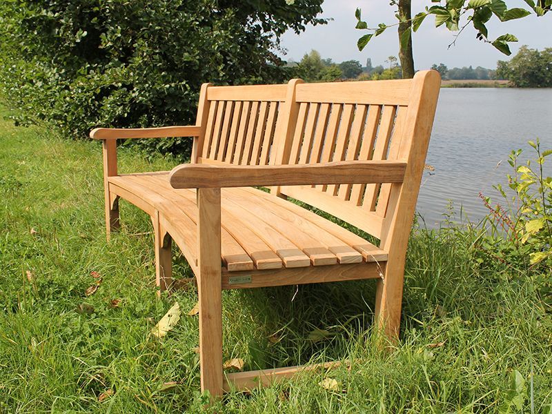 Contour Teak Bench With Arms | FSC® Certified-Garden Furniture Centre-MidRange,Outdoor Furniture,Teak Garden Furniture,Benches,Teak Benches Benches,FSC®,Curved Benches,Teak,Teak Benches-{collection_title}