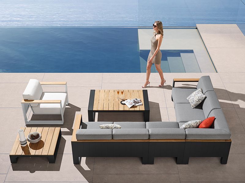 Cambusa Corner Unit | Grey or White | November Offers-Garden Furniture Centre-HighRange,Outdoor Lounging,Outdoor Furniture,Metal Furniture,HIGOLD Range,Metal,Metal Sofas,Monthly Offers-{collection_title}