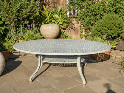 Tudor Oval Aluminium Table | 2.4m X 1.2m-Garden Furniture Centre-HighRange,Metal,Outdoor Furniture,Metal Furniture,Tudor Range,Casino & Leaf Range,Sale,Ex-Display,Showroom exdis-{collection_title}