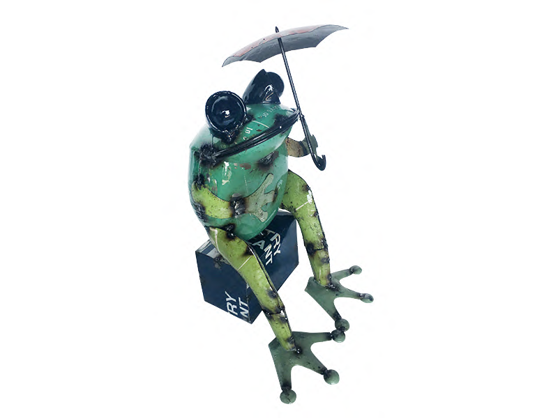 Sitting Frog With Umbrella 