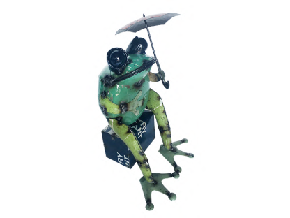 Sitting Frog With Umbrella 