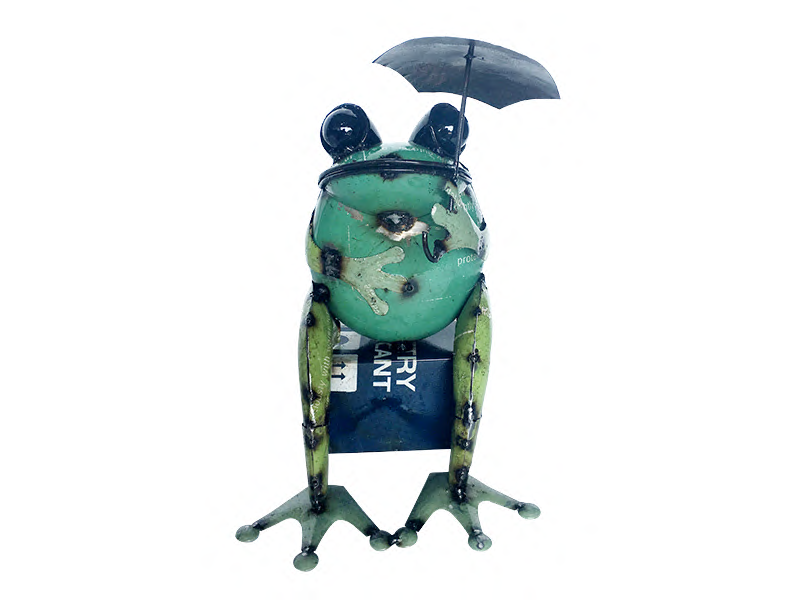 Sitting Frog With Umbrella 