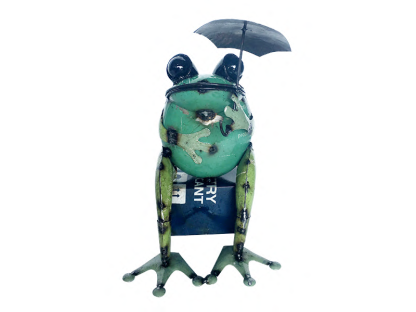 Sitting Frog With Umbrella 
