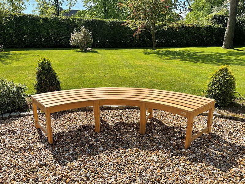 Curved Backless Bench | FSC® Certified-Garden Furniture Centre-MidRange,Backless,Showroom exdis,Benches,Outdoor Furniture,FSC®,Teak Benches Benches,Tree Benches,Curved Benches-{collection_title}