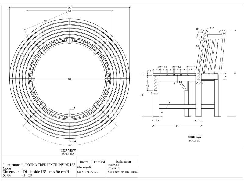 Medium Circular Tree Bench