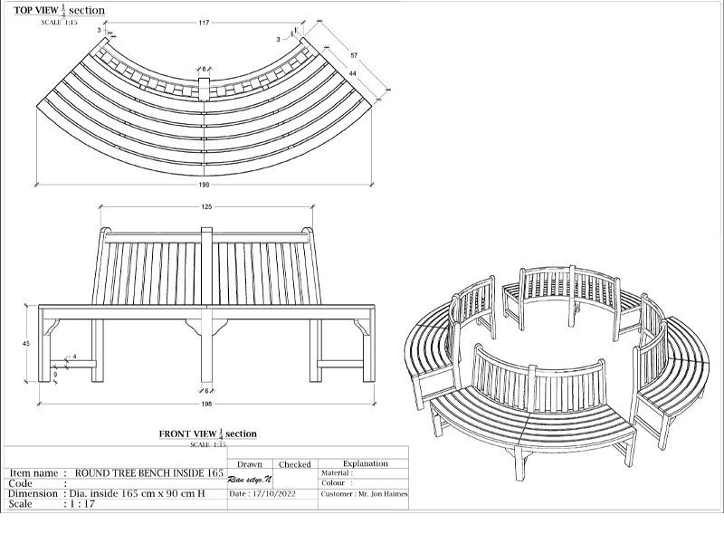 Medium Circular Tree Bench-Garden Furniture Centre-HighRange,park benches,Benches,Outdoor Furniture,Teak Benches Benches,Tree Benches,Curved Benches-{collection_title}