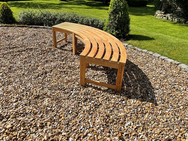 Curved Backless Bench | FSC® Certified-Garden Furniture Centre-MidRange,Backless,Showroom exdis,Benches,Outdoor Furniture,FSC®,Teak Benches Benches,Tree Benches,Curved Benches-{collection_title}