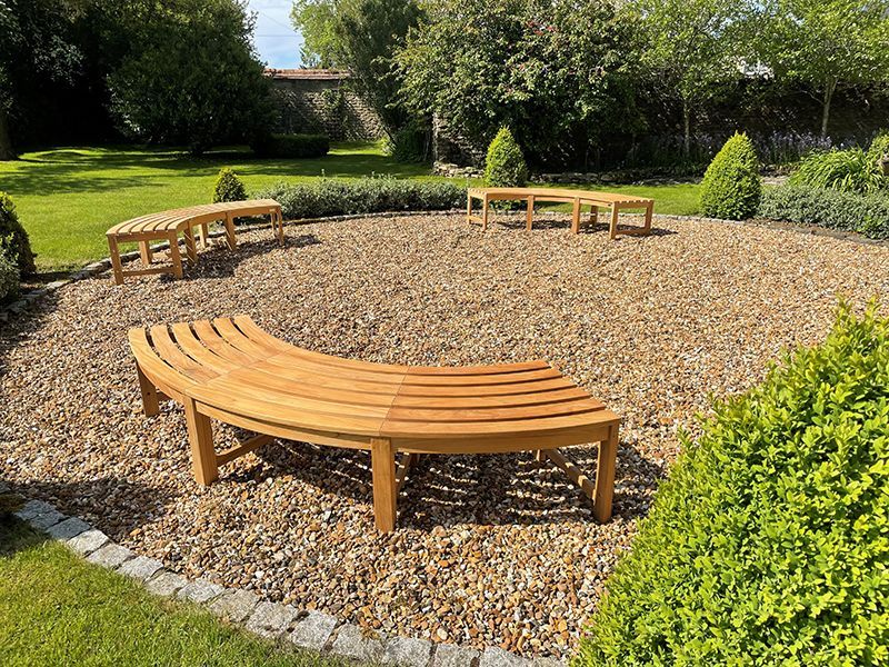Curved Backless Bench | FSC® Certified-Garden Furniture Centre-MidRange,Backless,Showroom exdis,Benches,Outdoor Furniture,FSC®,Teak Benches Benches,Tree Benches,Curved Benches-{collection_title}