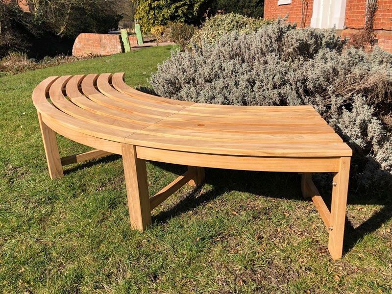 Curved Backless Bench | FSC® Certified-Garden Furniture Centre-MidRange,Backless,Showroom exdis,Benches,Outdoor Furniture,FSC®,Teak Benches Benches,Tree Benches,Curved Benches-{collection_title}