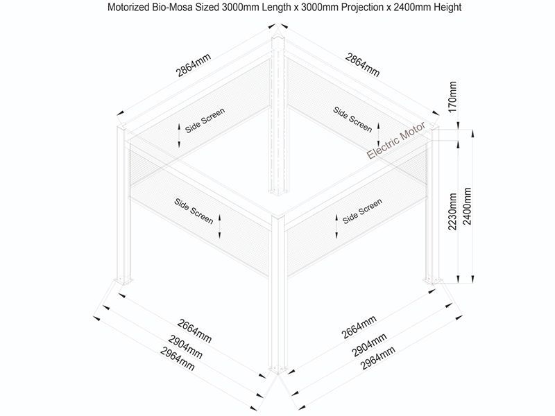 Eclipse 3 X 3m LED Motorised Pergola-Garden Furniture Centre-Free Install,HighRange,Free Standing,Gazebos,Metal Gazebos,Eclipse Louvered Roof Gazebo Range,Eclipse Range Ranges,Eclipse Range-{collection_title}