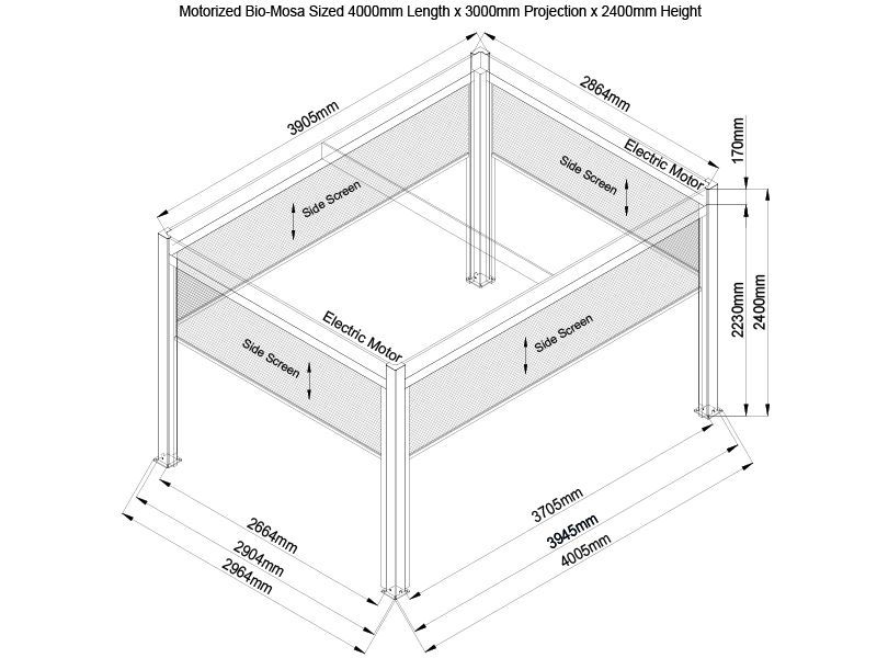 Eclipse 3 X 4m LED Motorised Pergola | Free Standing-Garden Furniture Centre-Free Install,HighRange,Free Standing,Gazebos,Metal Gazebos,Eclipse Louvered Roof Gazebo Range,Eclipse Range Ranges,Eclipse Range-{collection_title}