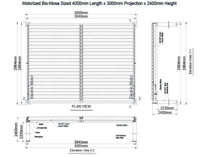 Eclipse 3 X 4m LED Motorised Pergola | Free Standing